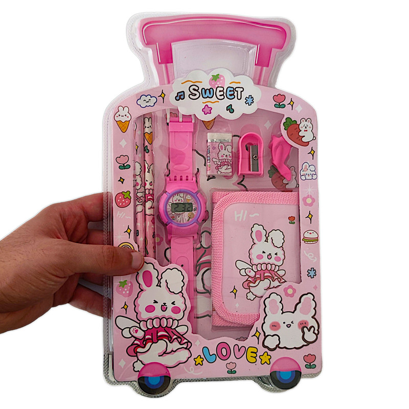 ست لوازم التحریر مدل کرومی کد 7894 بسته 7 عددی