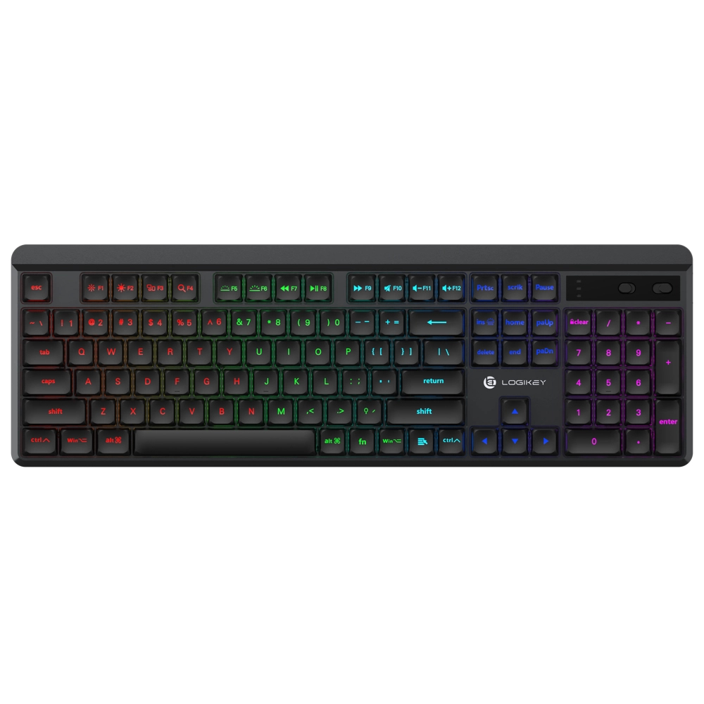کیبورد بی سیم لاجی کی مدل K520B، سوییچ مکانیکال قرمز، Full-Size، نورپردازی RGB