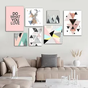 تابلو شاسی بکلیت طرح نقاشی انتزاعی و جمله انگیزشی مدل SH-885 مجموعه 7 عددی