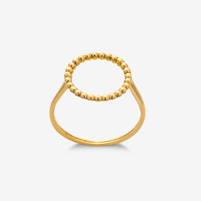 انگشتر طلا 18 عیار زنانه پرسته مدل دایره توپی کد Wr941 سایز 52 به همراه عطر هدیه