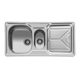 سینک ظرفشویی استیل توکار یک و نیم لگنه اخوان مدل 157