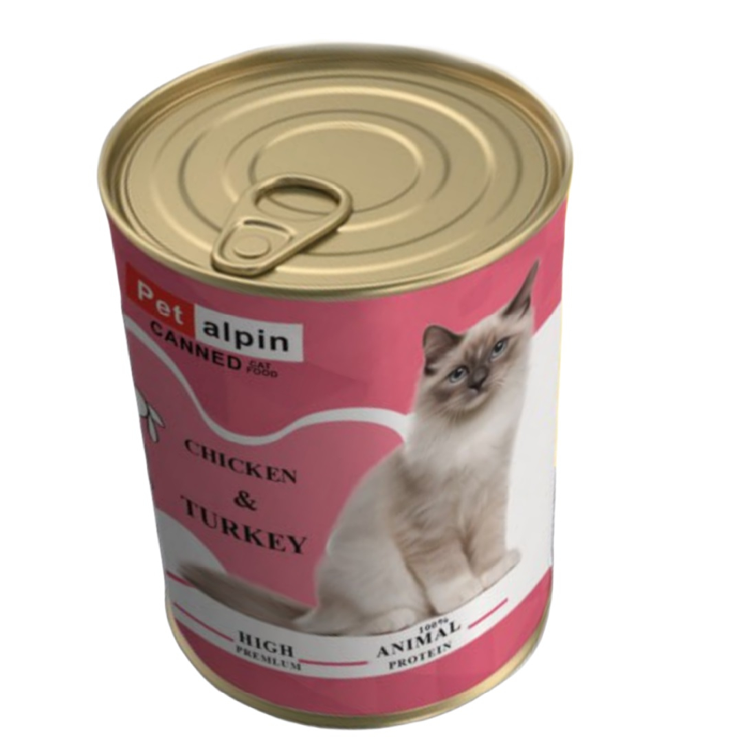 کنسرو گربه پت آلپین مدل مرغ و بوقلمون وزن 380 گرم