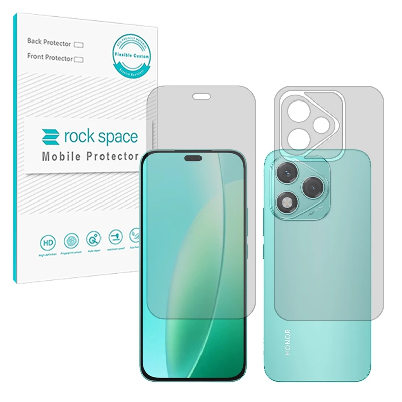 محافظ صفحه نمایش شفاف راک اسپیس مدل Resistant مناسب برای گوشی موبایل آنر 400 Lite به همراه محافظ پشت گوشی موبایل 