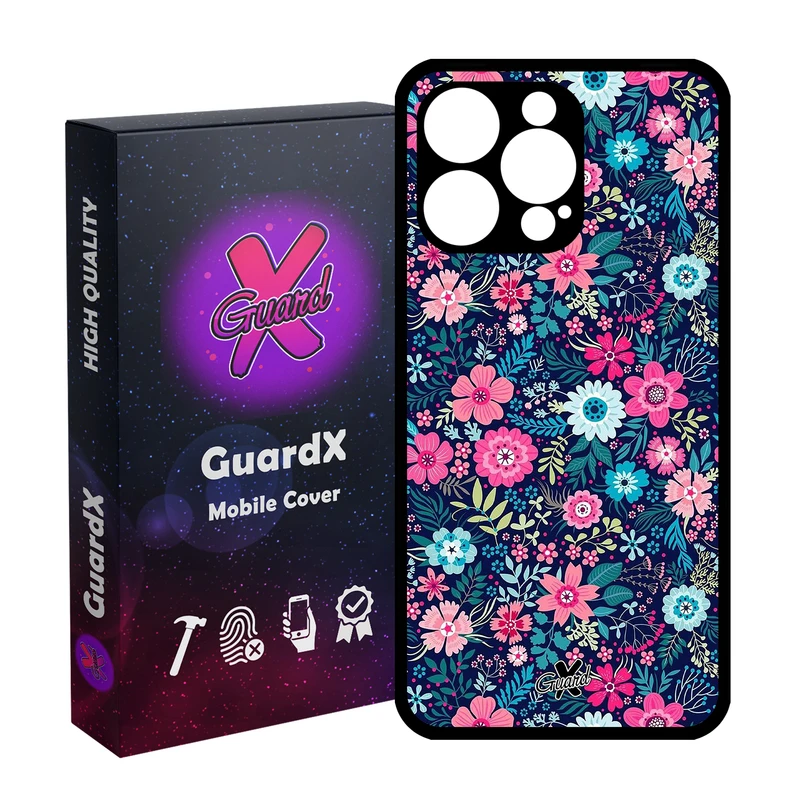 کاور گارد ایکس طرح Flower مدل قاب Glass10210 مناسب برای گوشی موبایل اپل iPhone 15 Pro Max