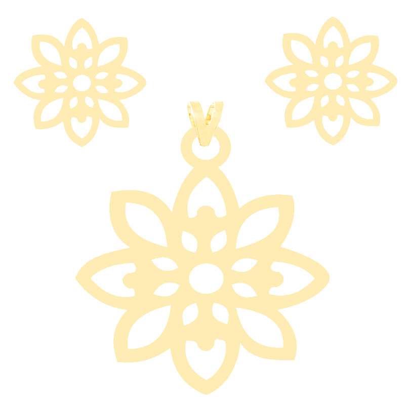 نیم ست طلا 18 عیار زنانه الن نار مدل 8067