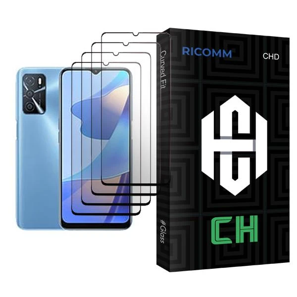 محافظ صفحه نمایش ریکام مدل CH Glass MIX004 مناسب برای گوشی موبایل اوپو A16 بسته چهار عددی