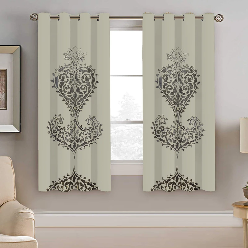 پرده نیروانا طرح سنتی مدل مخمل کد 4513 سایز 140×200 سانتی متر