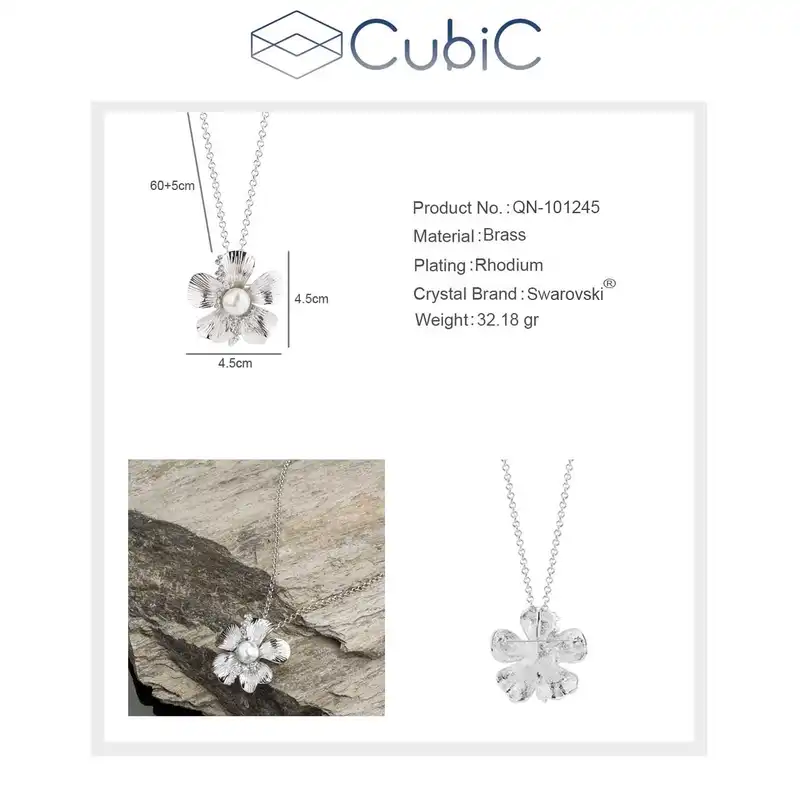 گردنبند زنانه کوبیک مدل QN-101245