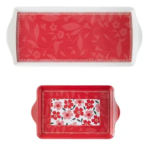 سینی انگلیش هوم مدل Pinkflowers مجموعه دو عددی