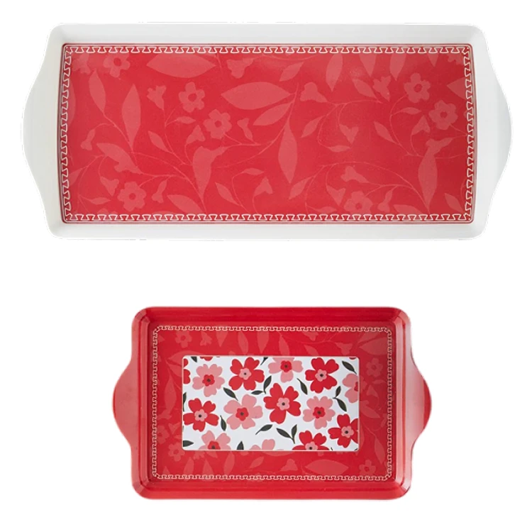 سینی انگلیش هوم مدل Pinkflowers مجموعه دو عددی