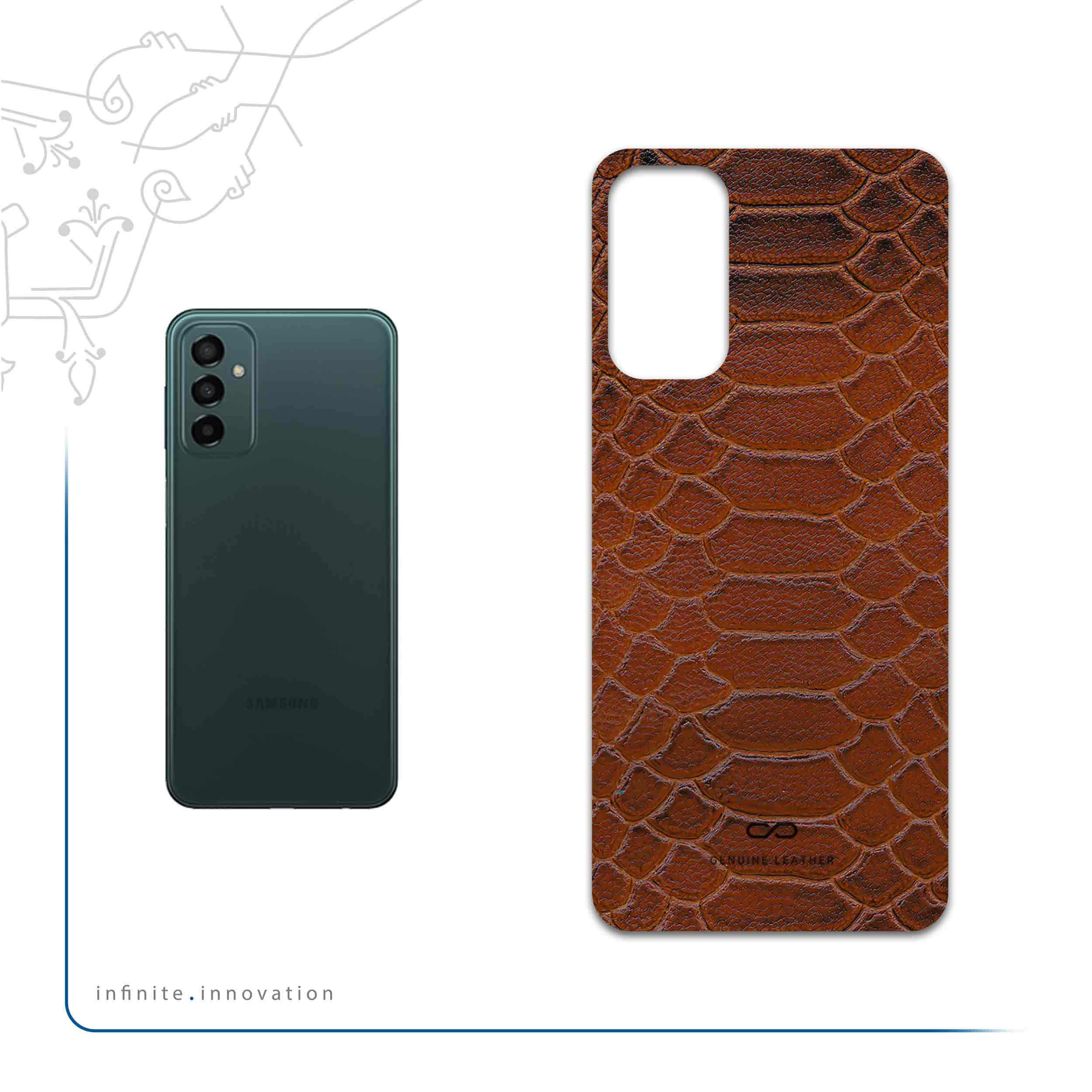 برچسب پوششی ماهوت مدل Brown-Snake-Leather مناسب برای گوشی موبایل سامسونگ Galaxy M23