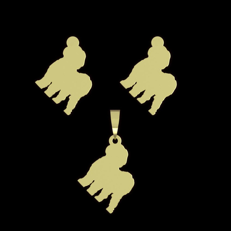 نیم ست طلا 18 عیار زنانه مدوپد مدل سگ کد NA16519