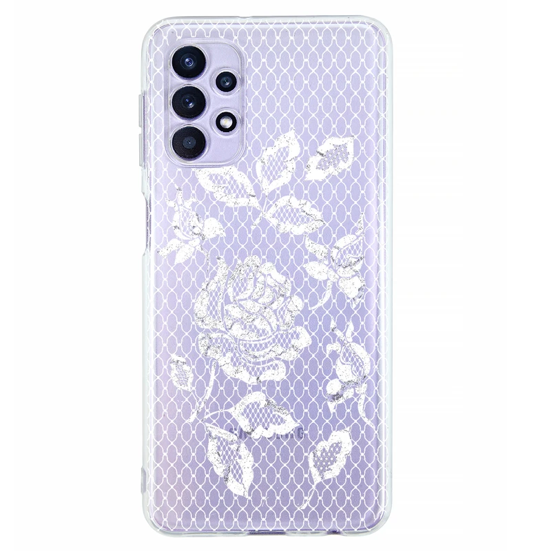 کاور مگافون طرح گل مدل C43-W مناسب برای گوشی موبایل سامسونگ Galaxy A32 5G / M32 5G