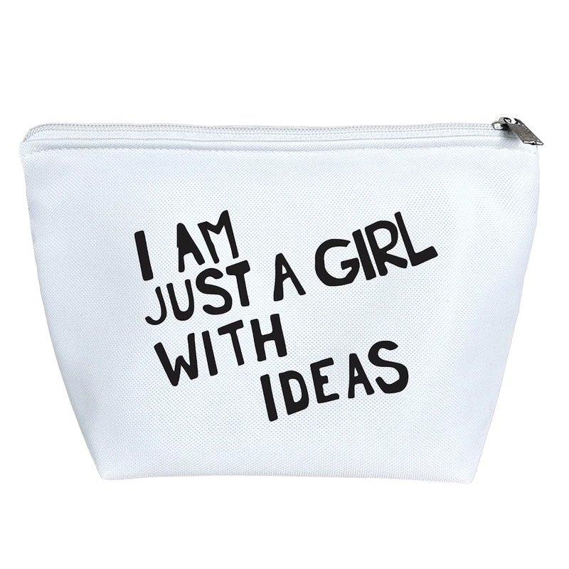 کیف لوازم آرایش دخترانه خندالو مدل I Am Just A Girl With Ideas کد 6997