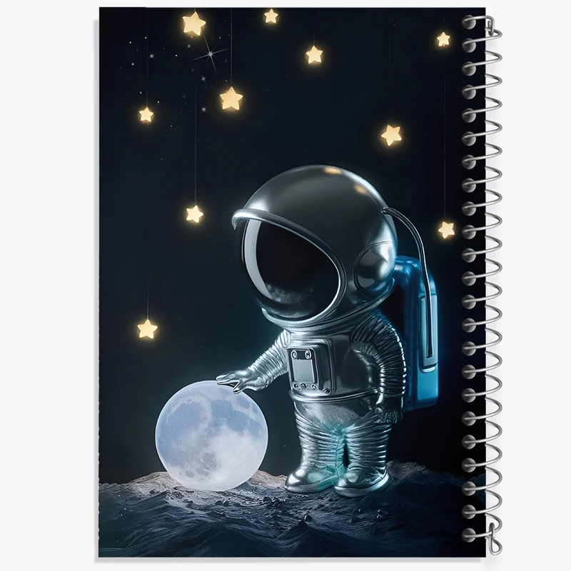 دفتر لیست خرید 50 برگ خندالو طرح فضانورد و ماه کد F7012