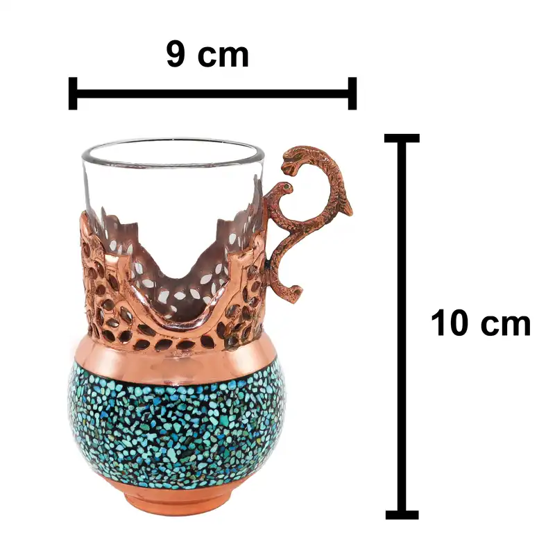 سرویس 14 پارچه چای خوری فیروزه کوبی مدل شاهپسند کد HQ6040nobx