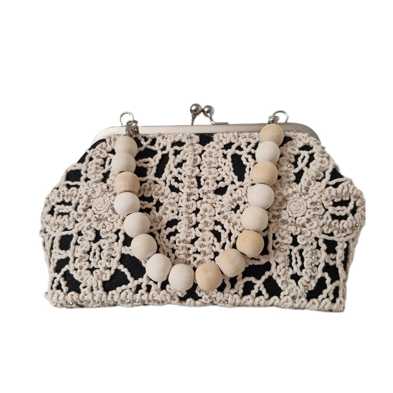 کیف دستی زنانه مدل قلاب بافی ملیله دوزی 