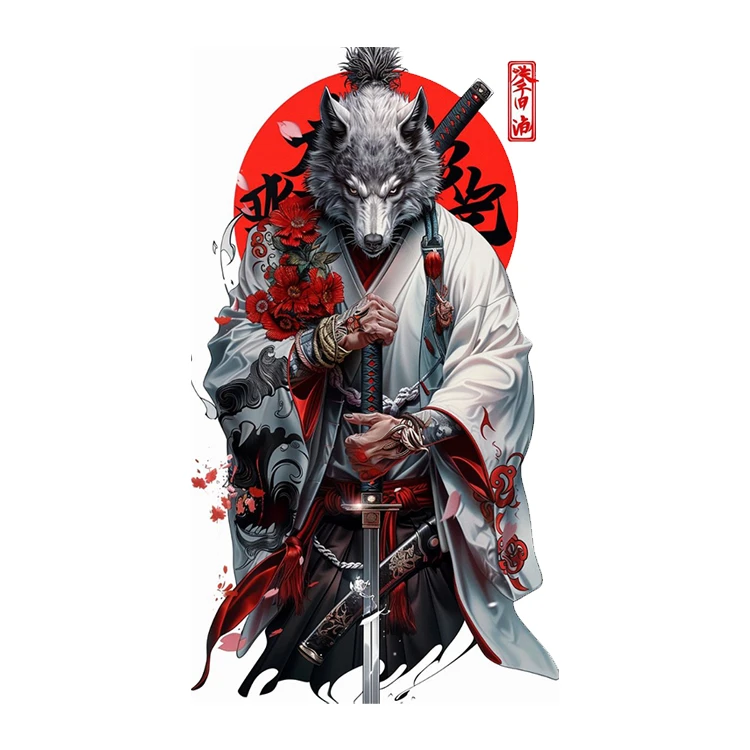 استیکر پارچه و لباس پاد آفرین مدل گرگ کد 3003