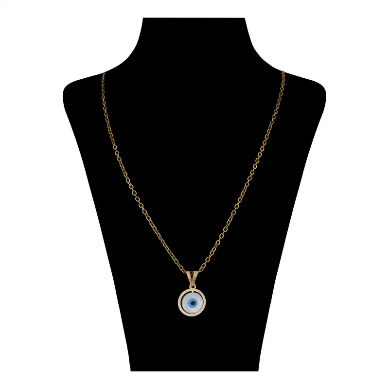 گردنبند طلا 18 عیار زنانه ناریا مدل چشم نقولی