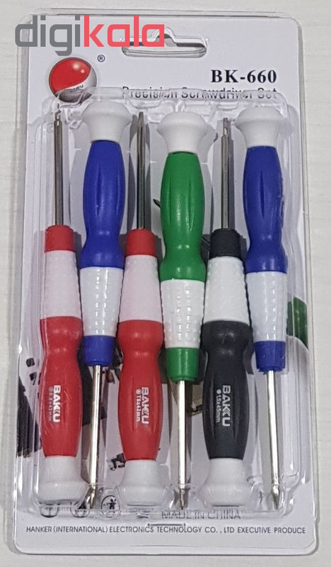 مجموعه 6 عددی پیچ گوشتی باکو مدل BK-660 مجموعه 6 عددی پیچ گوشتی باکو مدل BK-660
