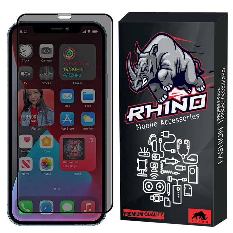 محافظ صفحه نمایش حریم شخصی راینو مدل RGP مناسب برای گوشی موبایل اپل Iphone 12 Mini
