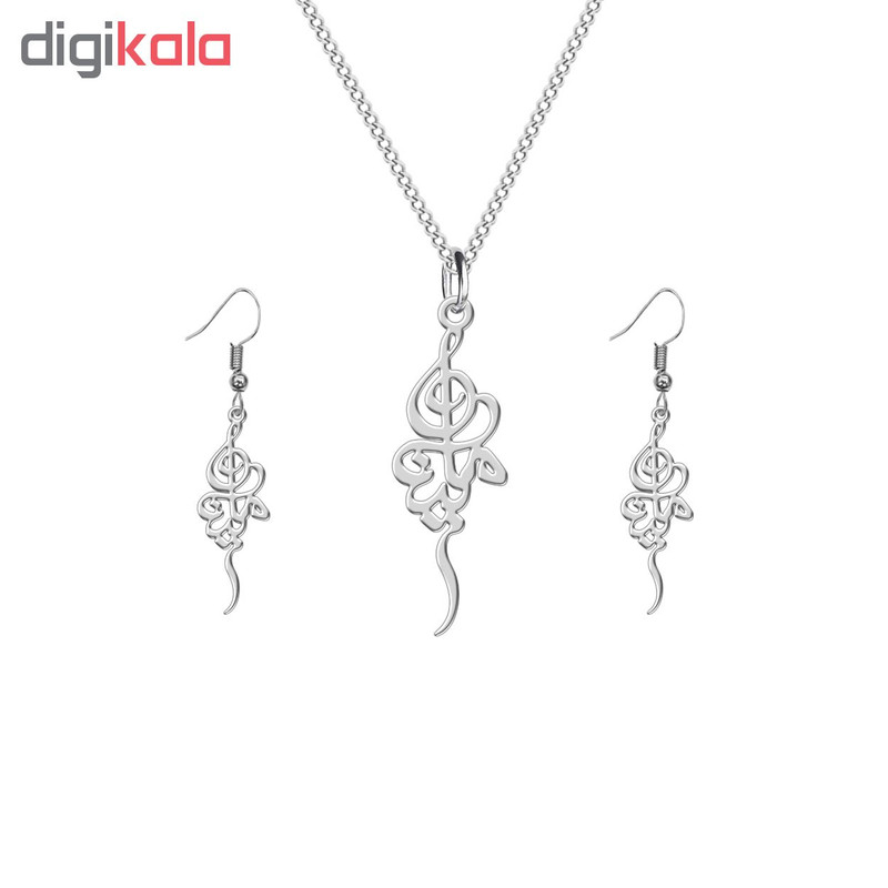 نیم ست نقره زنانه ترمه 1 طرح ملینا کد L548