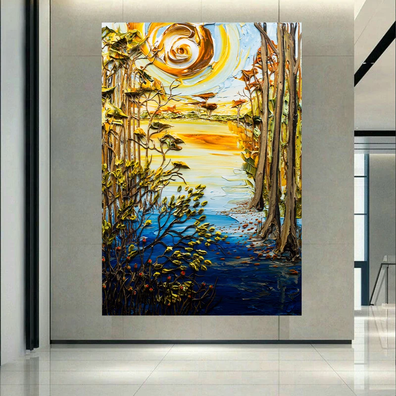 تابلو بوم طرح مخمل نقاشی طبیعت مدل برجسته کد AR304950