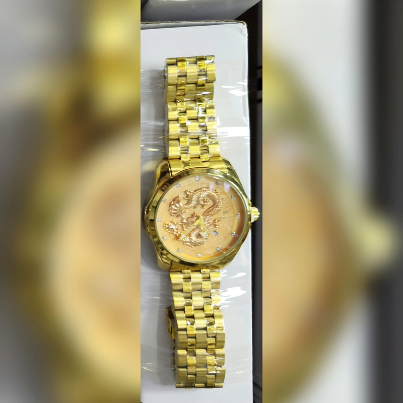 ساعت مچی عقربه‌ای مردانه مدل دراگون اژدها تک موتوره بند استیل کد 1