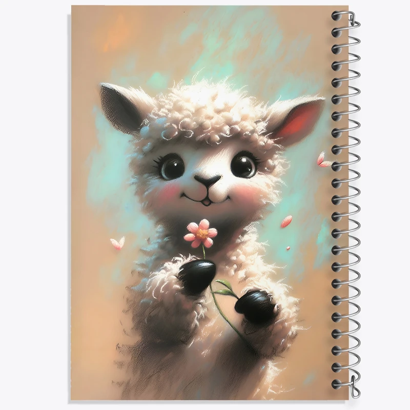 دفتر ژورنال نویسی 50 برگ خندالو مدل نقطه ای طرح گوسفند کیوت کد F5511