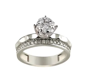 انگشتر طلا 18 عیار زنانه جواهری سروری مدل 10136