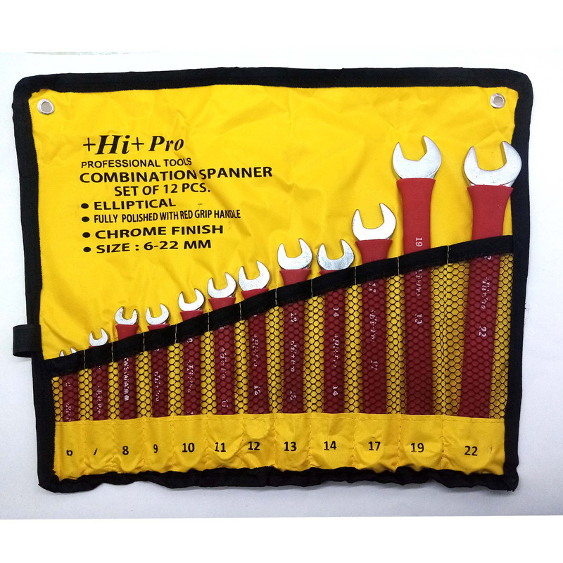 آچار یکسر تخت و یکسر رینگی اچ ای پرو مدل DFC1345TY مجموعه 12 عددی