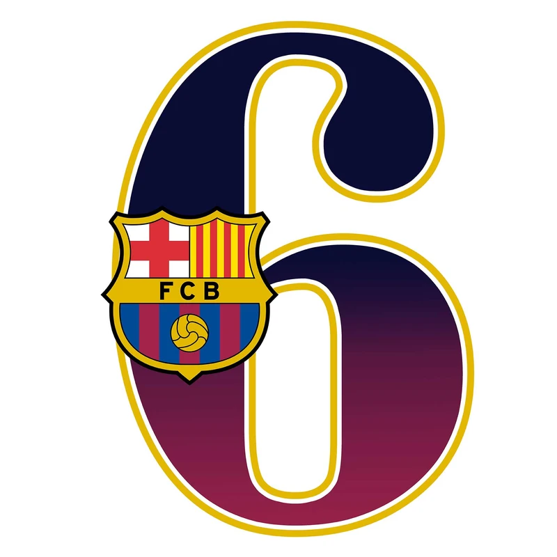  استند رومیزی مدل تولد عدد 6 طرح بارسلونا کد 606