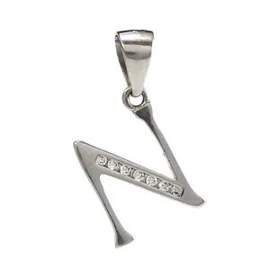 آویز گردنبند نقره زنانه طرح  N کد 18070