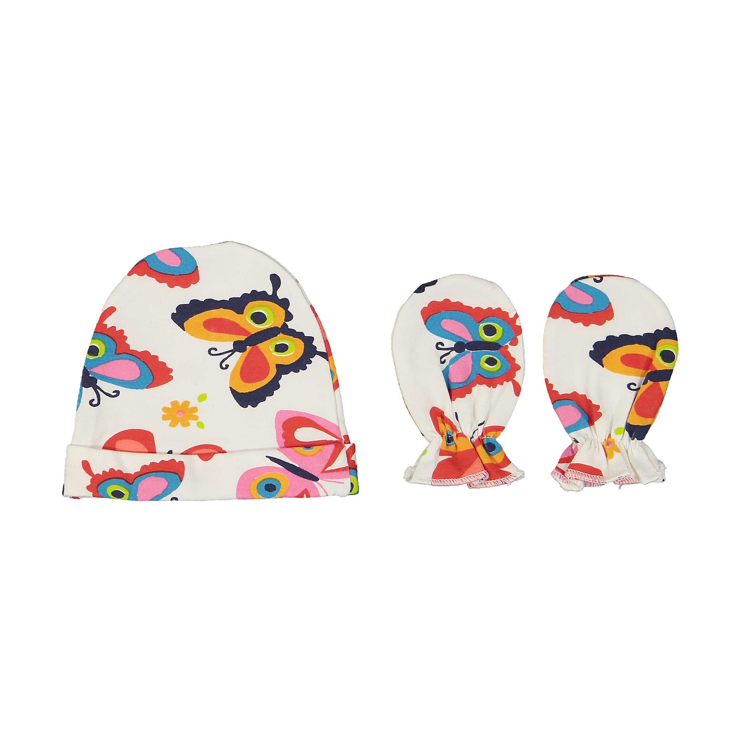 ست کلاه و دستکش نوزادی مدل 1012