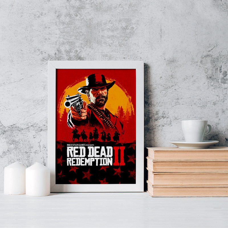 تابلو یاسین دکوراتیو مدل رد دد Red Dead کد F149