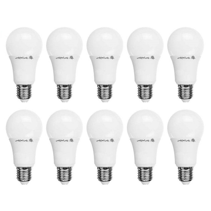 لامپ ال ای دی 12وات پارس شعاع توس مدل حبابی پایه E27 بسته 10 عددی