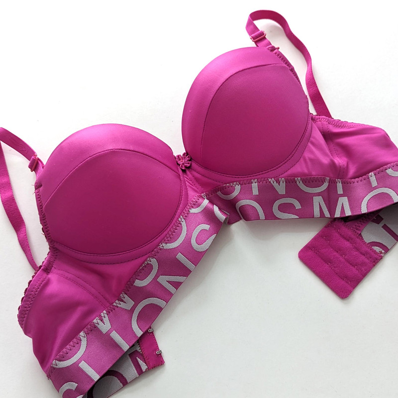 ست شورت و سوتین زنانه مدل دکلته فنردار پوش آپ کد 4626-3 رنگ سرخابی