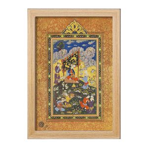 تابلو خندالو مدل نقاشی فرمانروا در تفرجگاه اثر هنرمند ناشناس ایرانی کد F12188