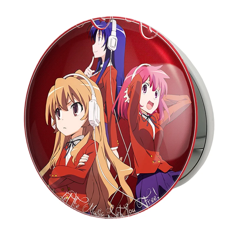 آینه جیبی خندالو طرح تایگا، مینوری و آمی انیمه تورادورا مدل تاشو کد 32506