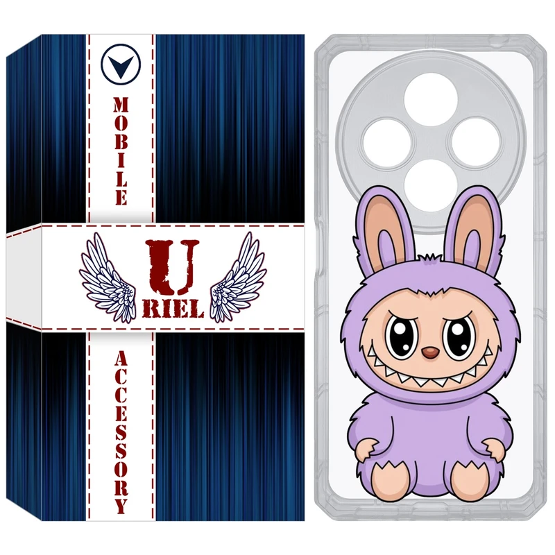کاور یوریل مدل Clear کد 130 طرح لبوبو Labubu مناسب برای گوشی موبایل شیائومی Redmi 14C / Poco C75