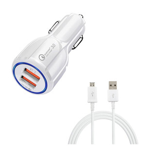 شارژر فندکی 35 وات مدل QC 3 به همراه کابل micro-usb