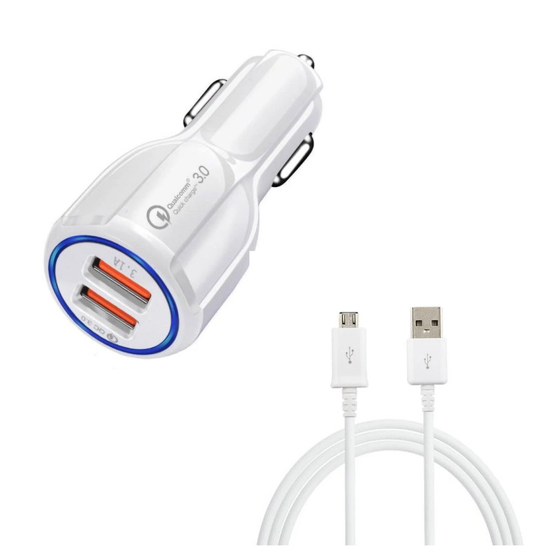 شارژر فندکی 35 وات مدل QC 3 به همراه کابل micro-usb