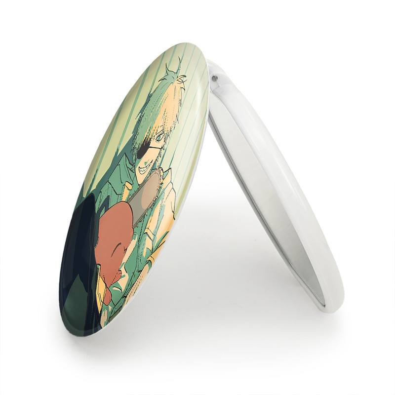 آینه جیبی خندالو طرح دنجی انیمه مرد اره ای Chainsaw Man مدل تاشو کد 17909