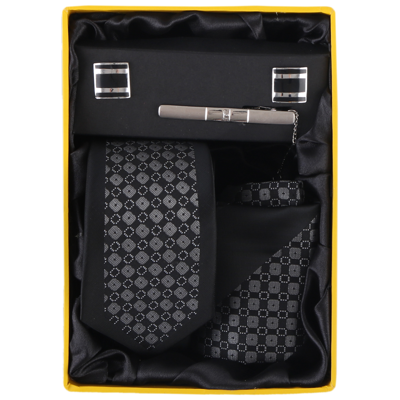 ست کراوات و دستمال جیب و دکمه سردست مردانه فرانکو فروزی مدل F-101815