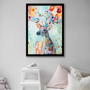 تابلو مدل آهوی گلدار