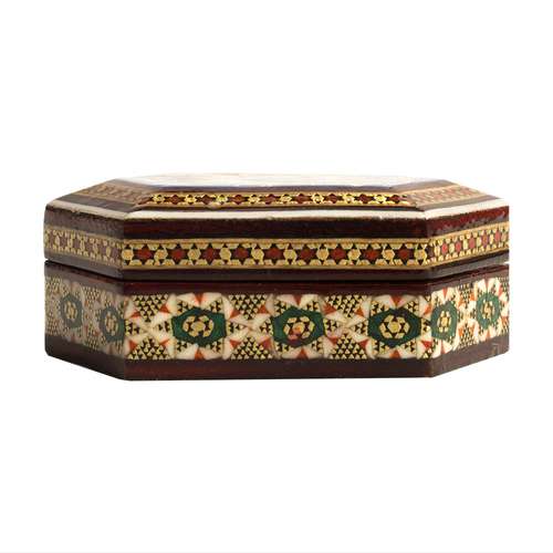 جعبه سکه خاتم کاری طرح شمسه تذهیب کد 6-2
