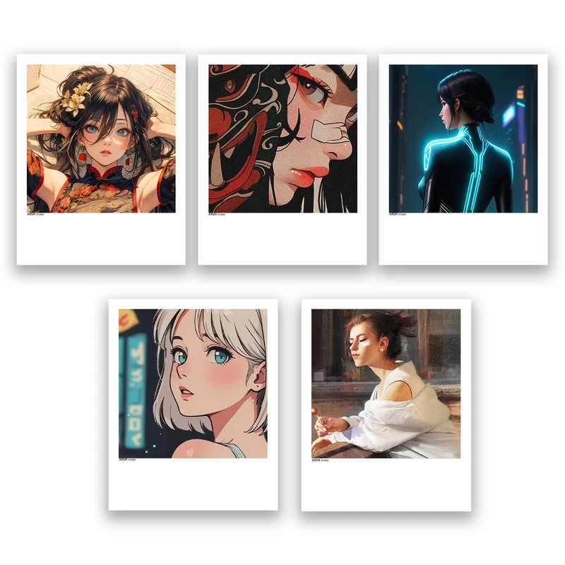 آویز تزیینی عرش مدل فانتزی انیمه دختر کد Asa865 مجموعه پنج عددی