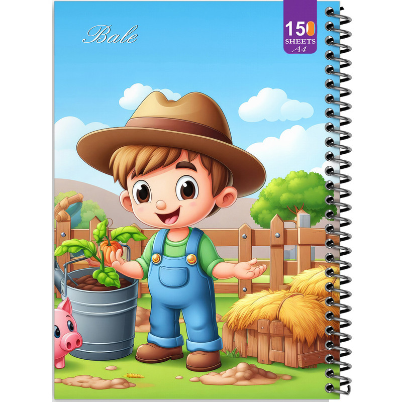 دفتر نقاشی 150 برگ انتشارات بله مدل رحلی طرح فانتزی پسرانه مزرعه کد A4-P491