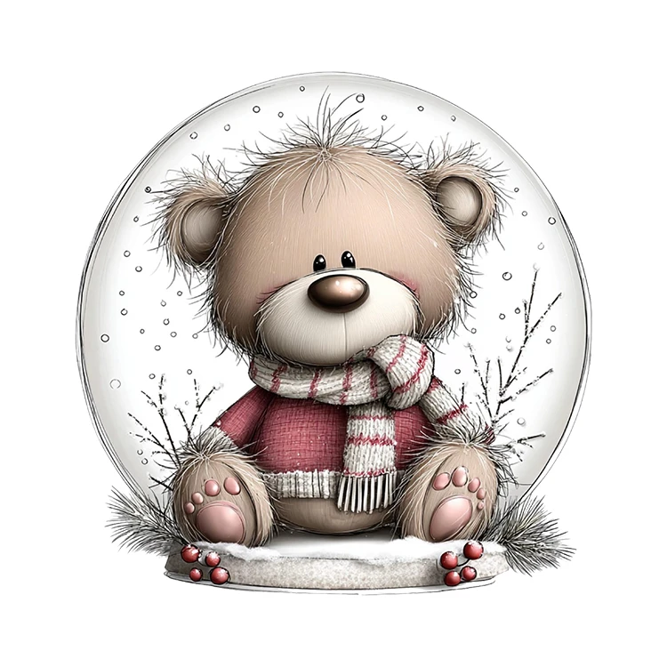 استیکر پارچه و لباس پاد آفرین مدل خرس تدی کیوت بامزه کارتونی کد S2728