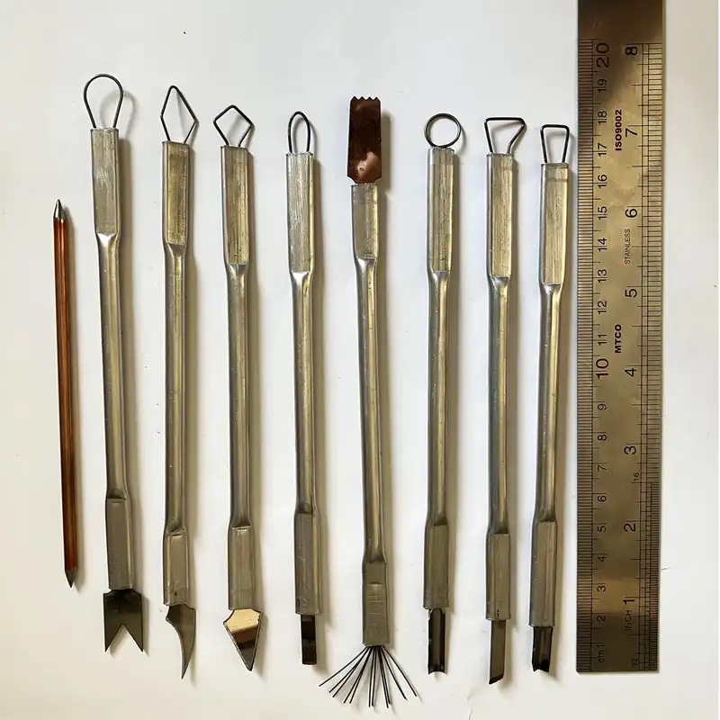 ابزار سفالگری مدل مینیاتوری کاهنده مجموعه 9 عددی